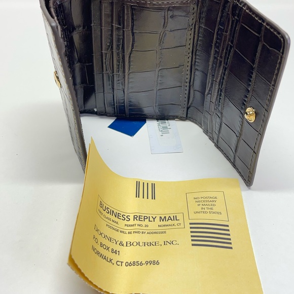 🍓🍓sold🍓🍓Dooney & Bourne Landon Trifold Wallet In Espresso W/Tags, Warranty - Picture 4 of 12